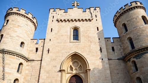 Majestic Castle Facade: Historic Architectural Details