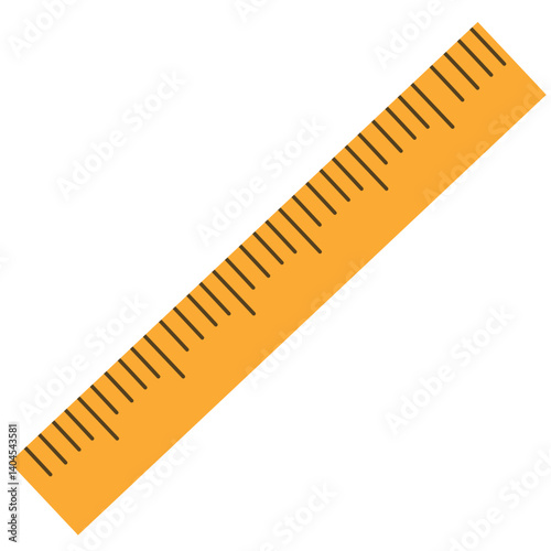 Flat vertical ruler illustration used for measuring length. Ideal for educational materials, design tools, school icons, and minimal vector elements in creative or academic projects.
