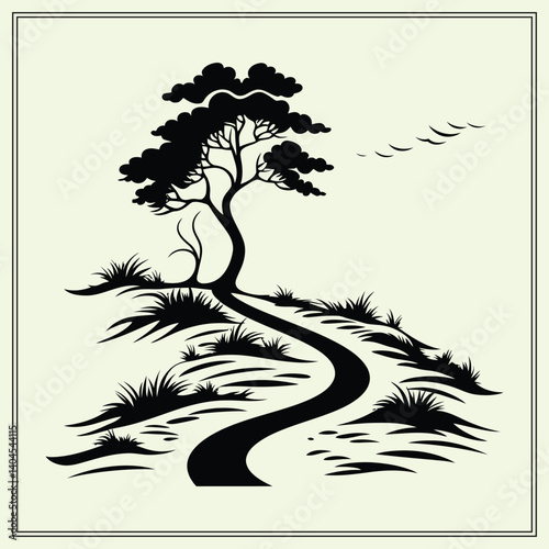 Trail Silhouette, Forest Walk