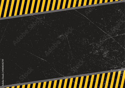 Abstract yellow danger warning grunge texture vector background illustration