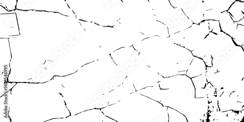 Transparent Background Vector Texture of Grunge Cracks and Fractured Earth – Realistic Dry Soil Pattern with Rough Distressed Overlay for Creative Use