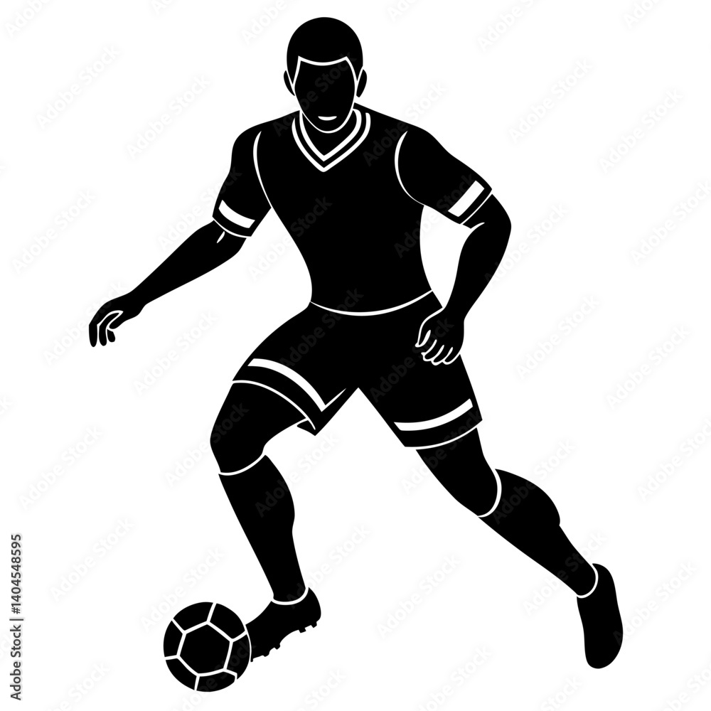 Obraz premium Scocer player vector silhouette single collection
