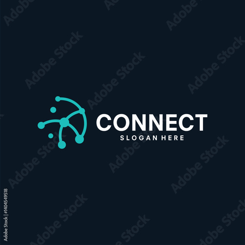 Abstract digital connection logo design vector illustration