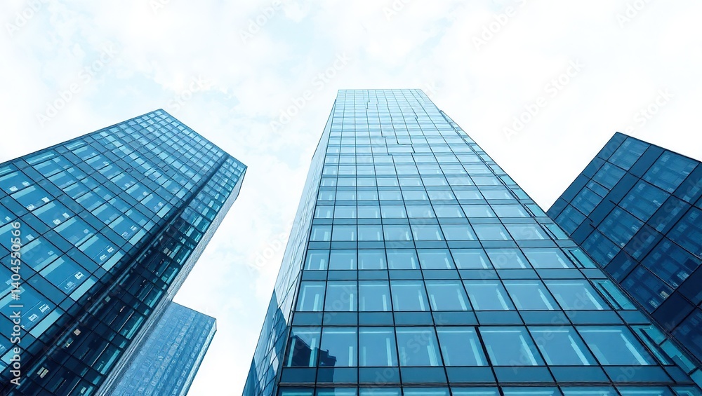 Modern Glass Skyscraper Facade Details with Ample Space for Your Design