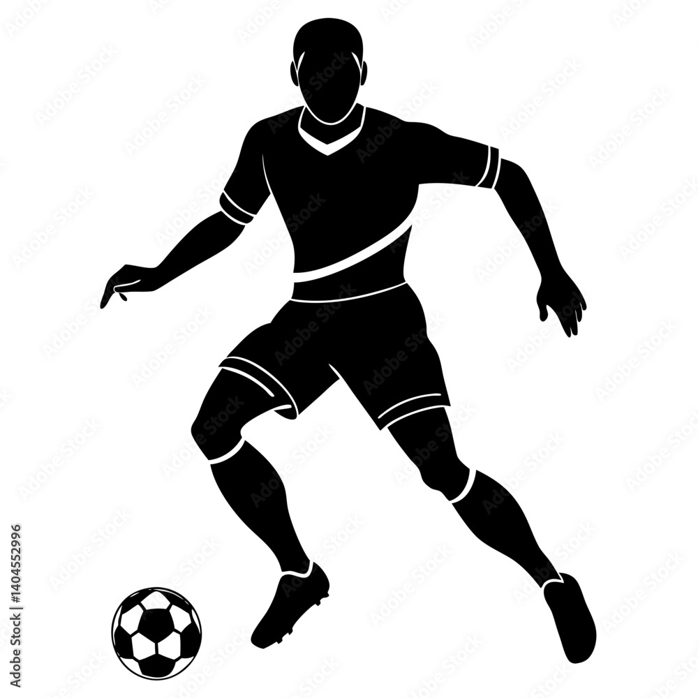 Naklejka premium Scocer player vector silhouette single collection