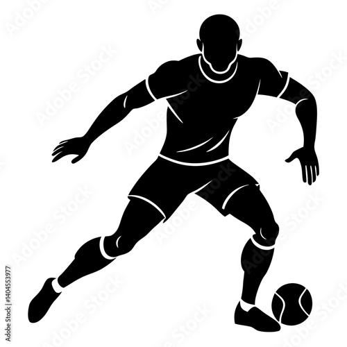 Scocer player vector silhouette single collection