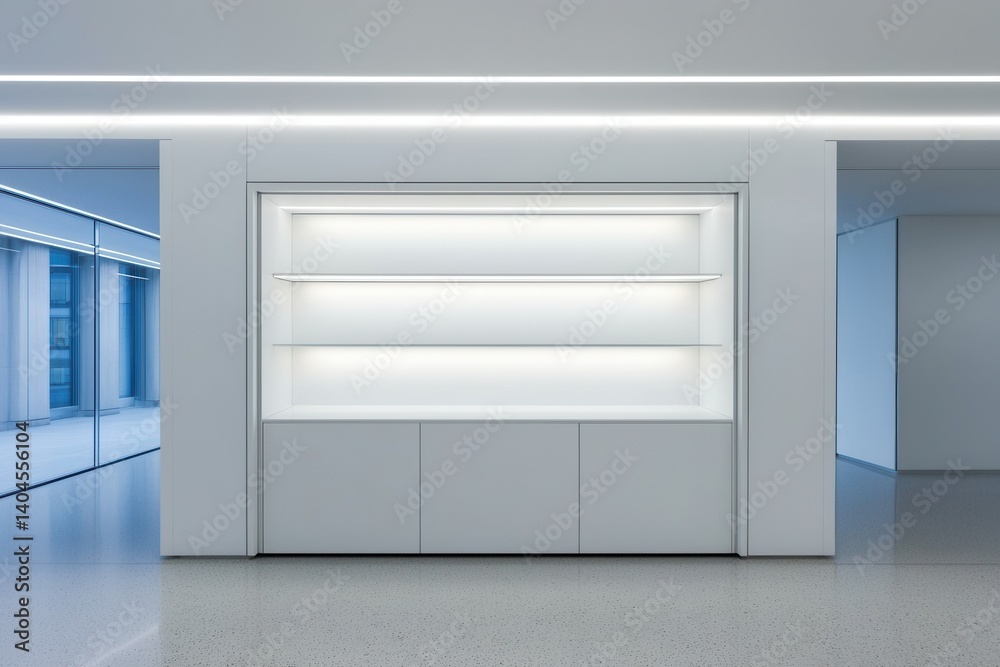 Minimalist Empty Display Area in Modern Architectural Space Minimalist Empty Display Area in Modern Architectural Space