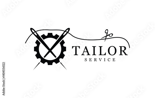creative tailor logo symbol vector illustration design