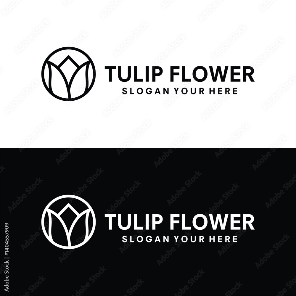 Fototapeta premium flower tulip logo concept design vector illustration
