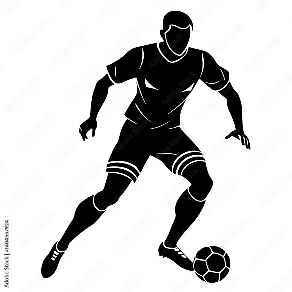 Fototapeta premium Scocer player vector silhouette single collection