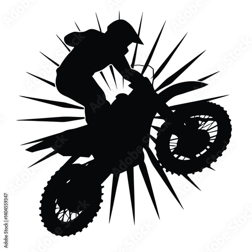 Motocross Rider Silhouette Extreme Jump Action Sport Transparent Background