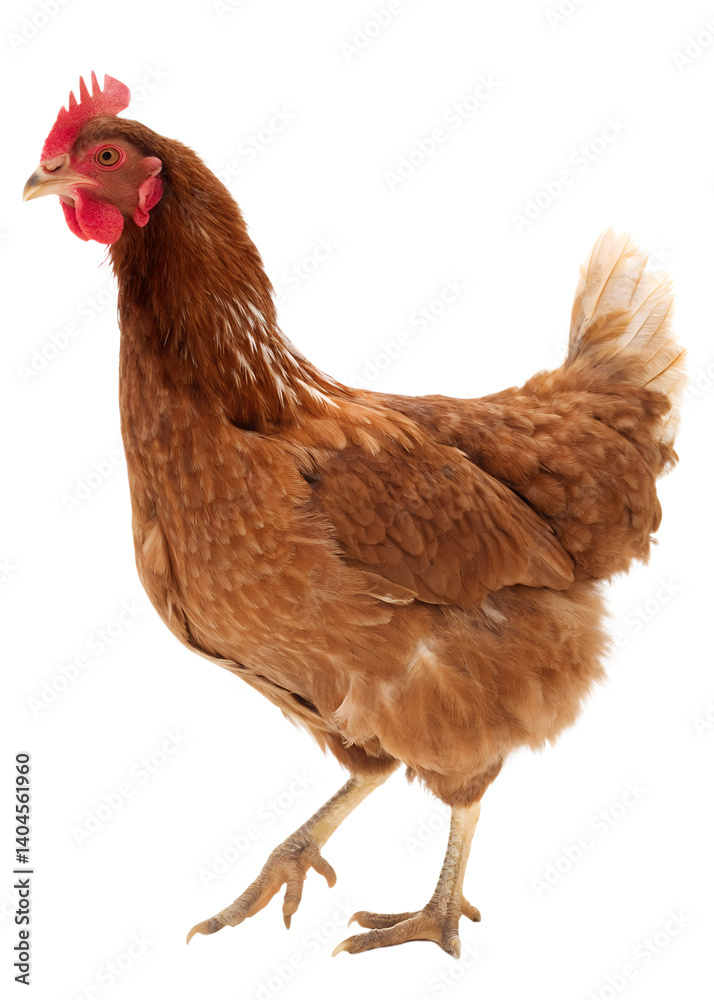 Fototapeta premium Hen standing isolated on white background