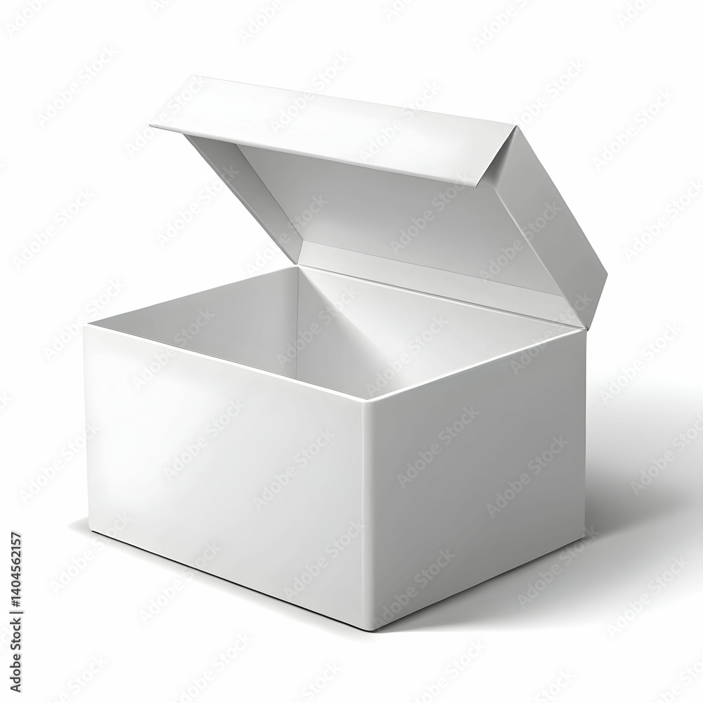 white blank cardboard box with flip top realistic white blank cardboard box with flip top realistic