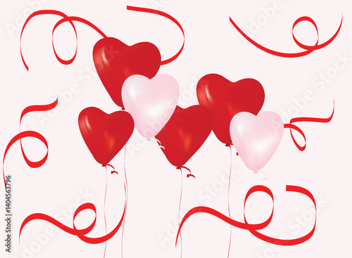 Heart shape balloon vector 