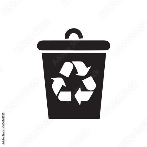 recycle bin vector illustration with editable strokes and shape