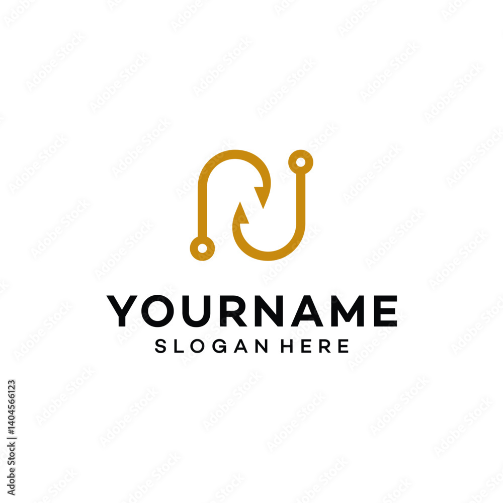 Fototapeta premium fishing hook icon logo design vector illustration