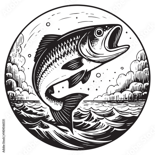 Fish silhouette icons set on white background. Fish icons vector set isolated