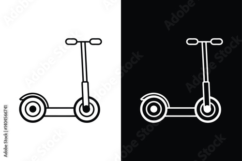 Minimal Segway Vector Icon. Line Art Design for Web & Mobile UI