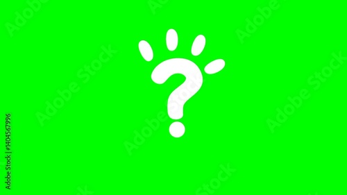 Question mark animation on green screen. Question mark icon moving looping. Confused or dizzy animation concept