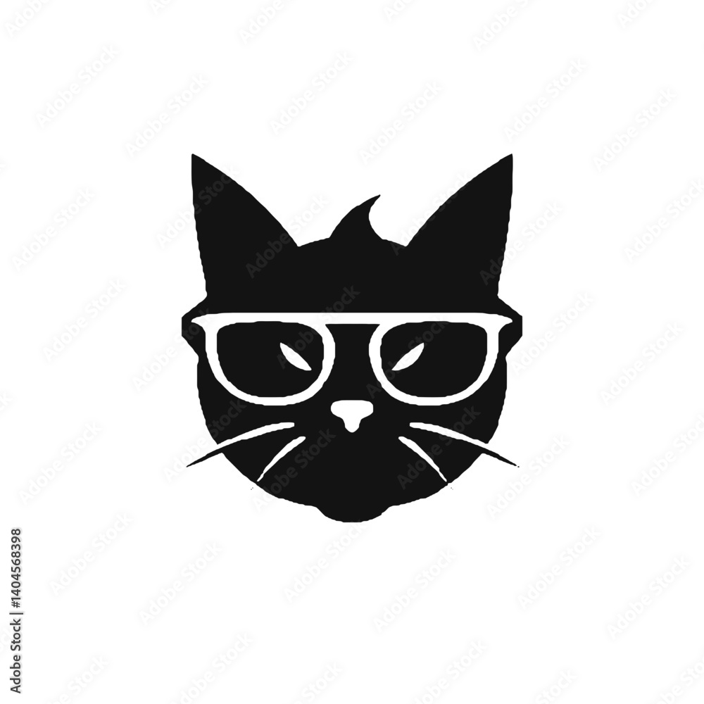Fototapeta premium black cat on white background vector