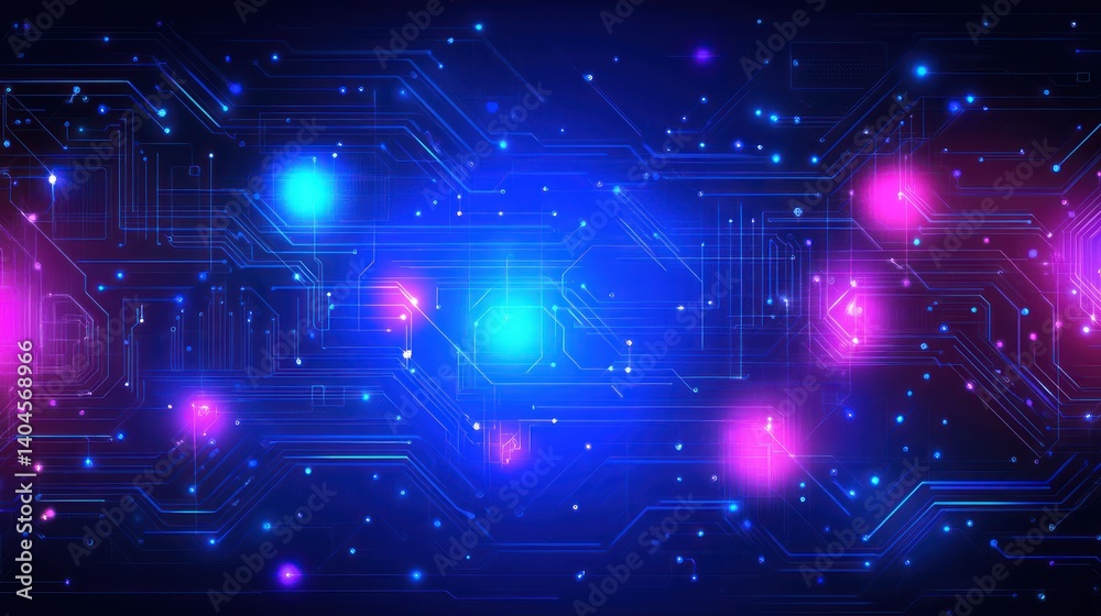 Fototapeta premium Abstract digital circuit glowing background