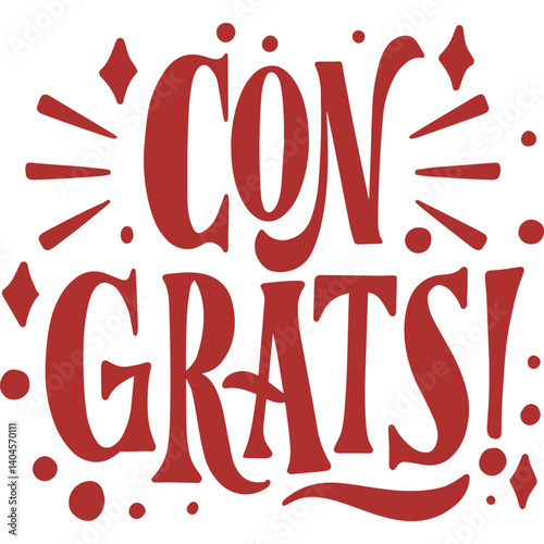 vector illustration of congratulations written in stylish font