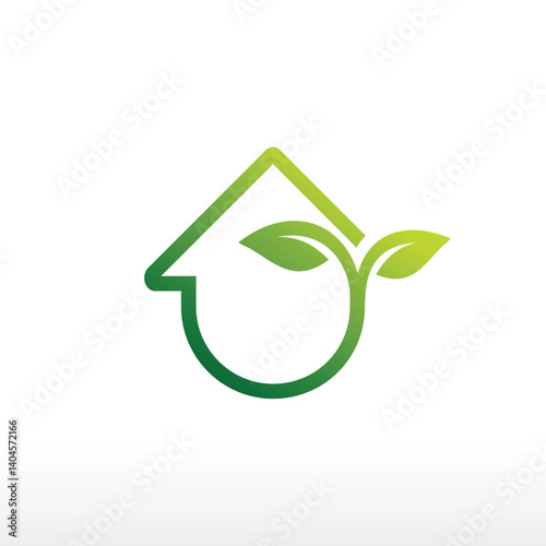green house and tree building logo design vector symbol sign illustrations