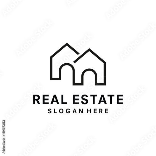 Real estate logo and icon design concept