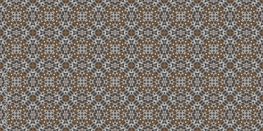 Fototapeta premium Seamless abstract pattern. Symmetrical texture. Kaleidoscope