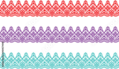 Colorful lace pattern design 