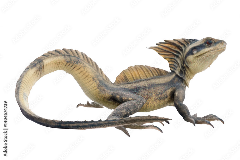 Fototapeta premium Realistic Basilisk Snake Dragon Hybrid Photorealistic Style Transparent Background