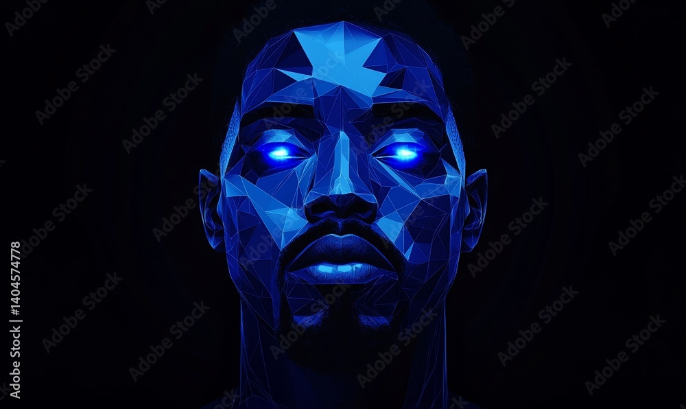 Fototapeta premium Abstract face, polygonal art