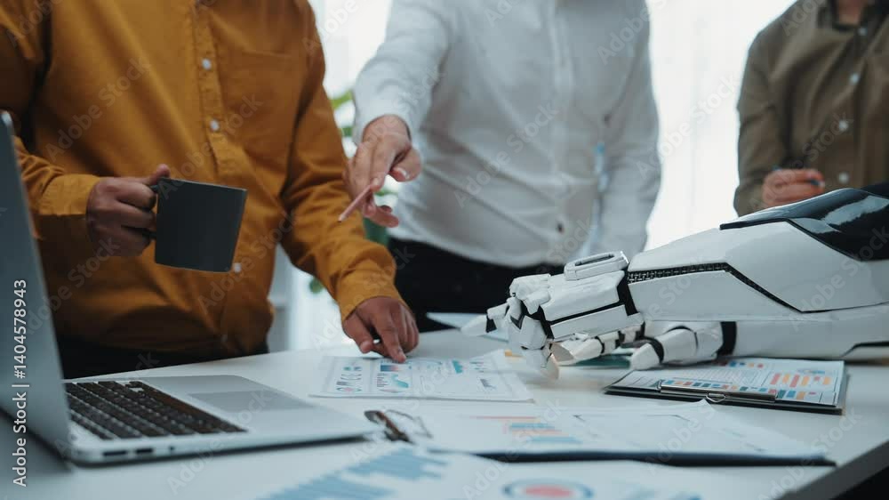 A results driven meeting highlights a consultant guiding a group with AI insights, elevating business performance through timely research and plan optimization. Noogenesis AI