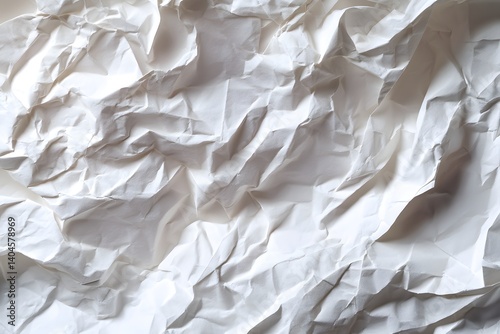 White Crumpled Paper Texture Background Abstract Design Elegant Soft Wrinkled Surface Clean Minimalist Style Simple Neutral Background for Design     