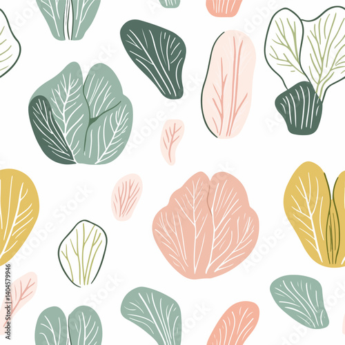 Pak - choi pattern.Exquisite vector vegetable patterns. 