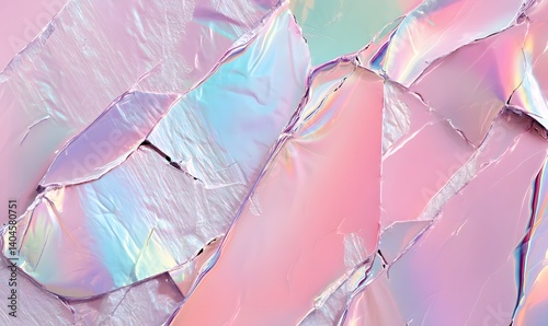 Abstract Pink Holographic Texture Background Pastel Iridescent Shiny Elegant Modern Design Digital Art Graphic Wallpaper Trendy Style Visual Design   