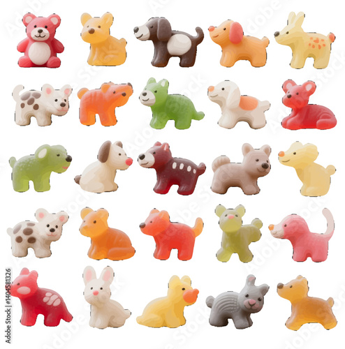 Land animals cute zoo shaped cookies dessert Dim sum jelly