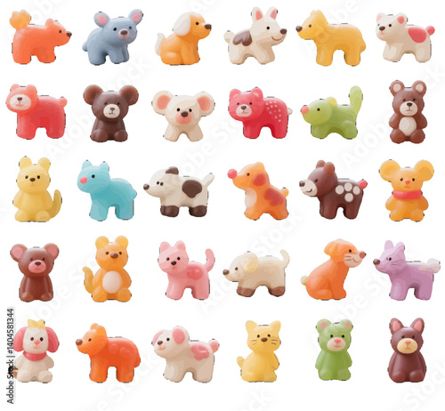 Land animals cute zoo shaped cookies dessert Dim sum jelly