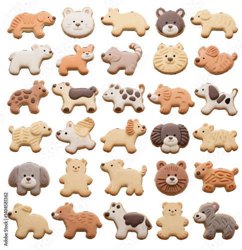 Land animals cute zoo shaped cookies dessert Dim sum jelly