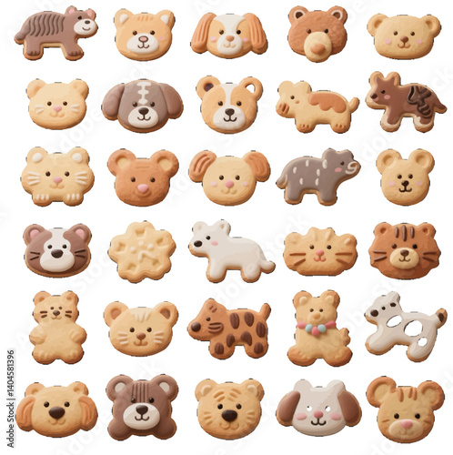 Land animals cute zoo shaped cookies dessert Dim sum jelly