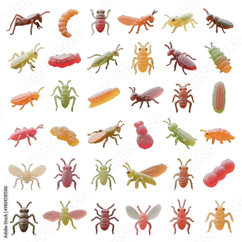 Land animal insect shaped biscuit dessert Dim sum jelly