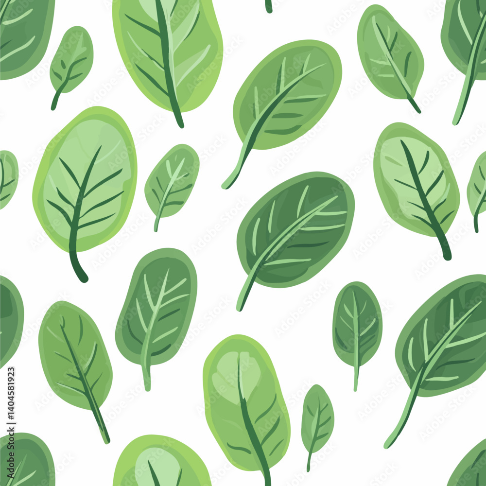Obraz premium Spinach pattern.Exquisite vector vegetable patterns. 