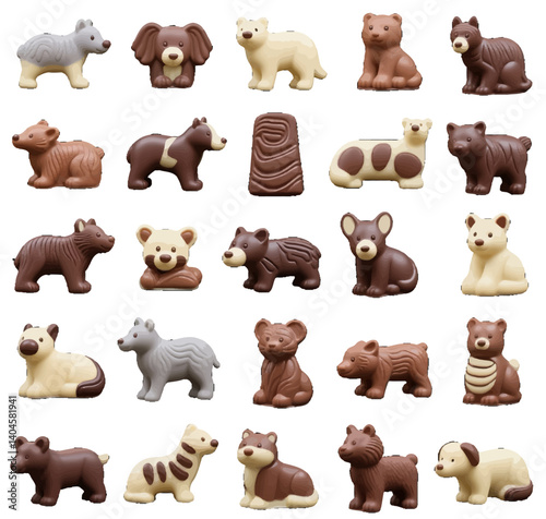 Animal shaped chocolate desserts, cookies, food dishes, creative shapes