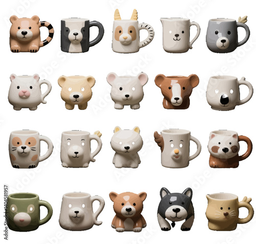 Animal shaped mug, bottle, drinking vessel, creative shape