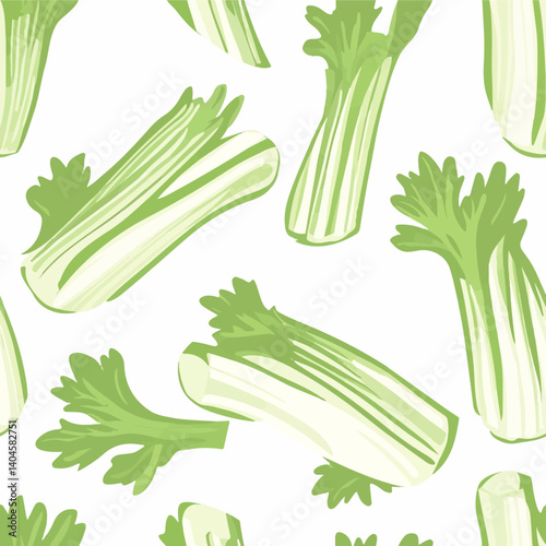 Celery pattern.Exquisite vector vegetable patterns. 