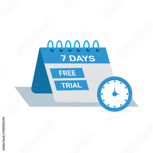 7 days free trial advertising offer vector design
