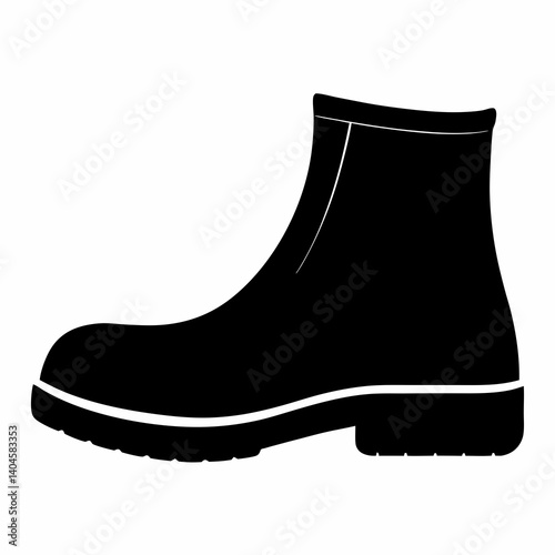 black rubber boots