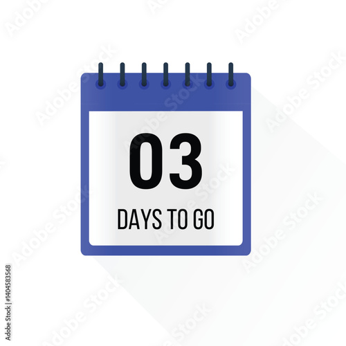 3 days to go calendar vector design
