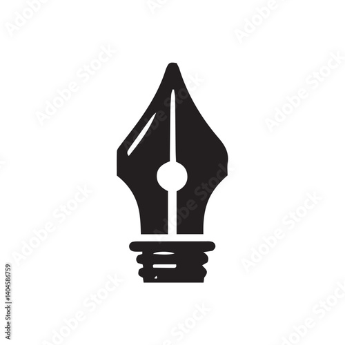 pen nib on white background