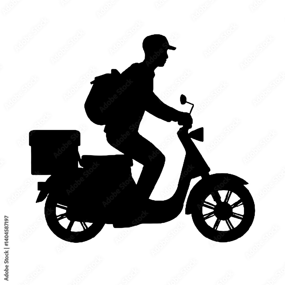Fototapeta premium delivery guy silhouette